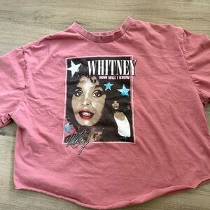 Orange Graphic Crop T-Shirt Whitney Houston women's size medium